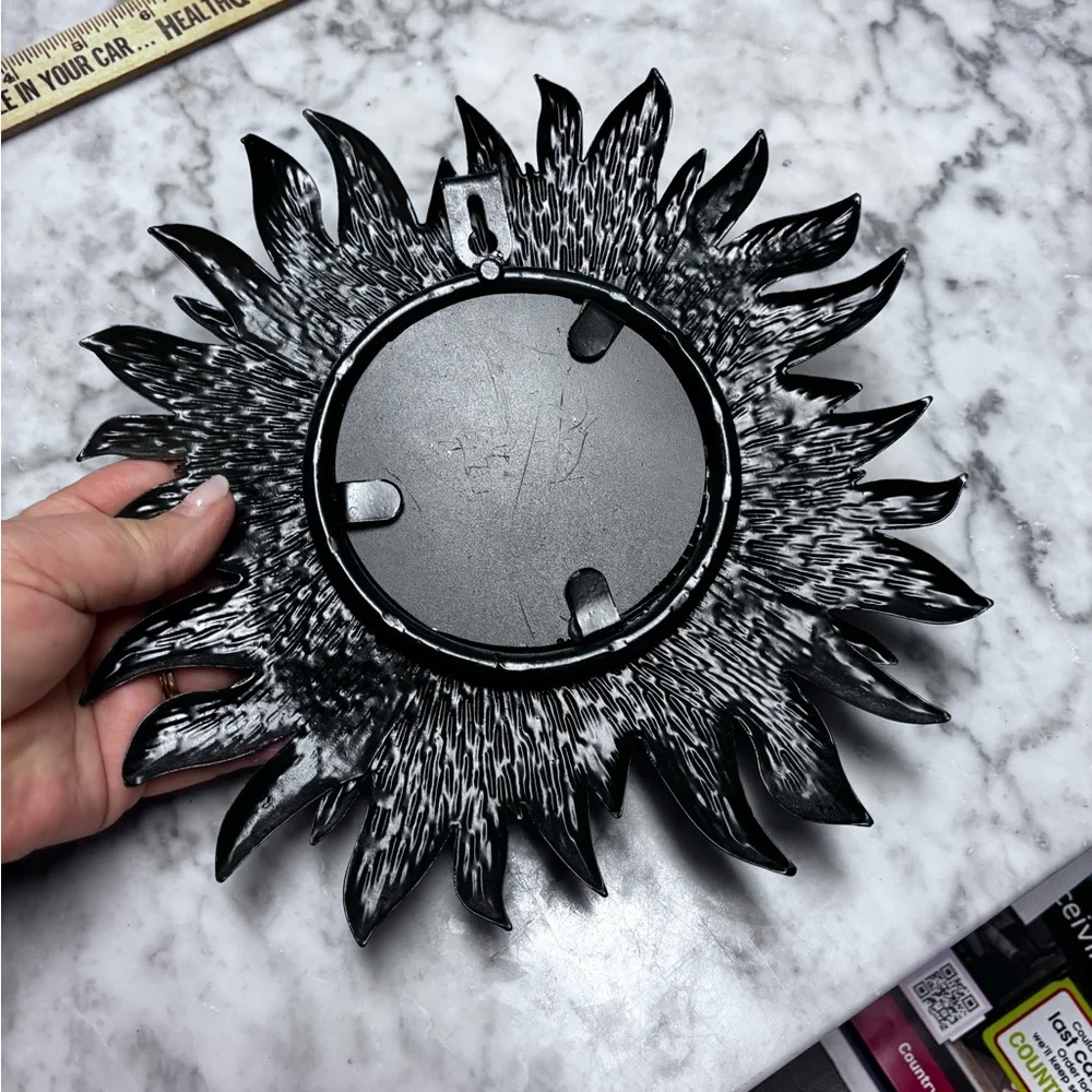 Black and Gold Sunburst Wall Mirror